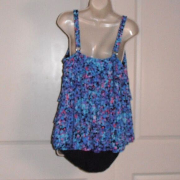 BAL Harbour Swim Blue Floral Tiered One Piece Swimsuit – Size 18 - Picture 5 of 6